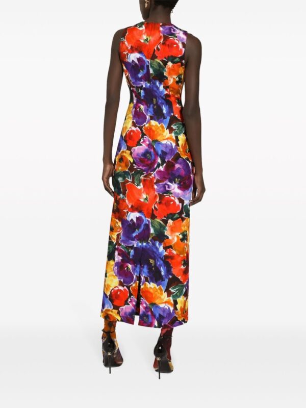 Dolce & Gabbana abstract floral-print midi dress - Image 4