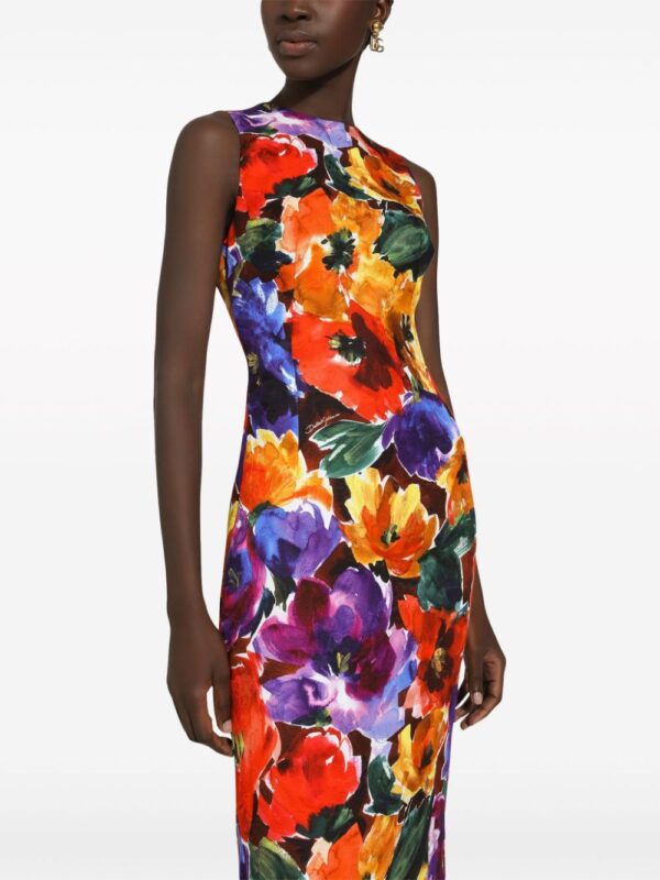 Dolce & Gabbana abstract floral-print midi dress - Image 3