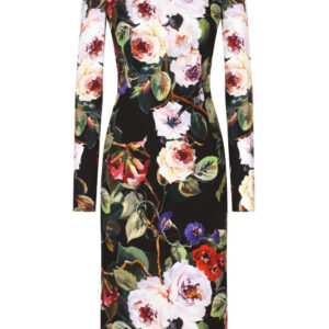 Dolce & Gabbana floral-print long-sleeve midi dress