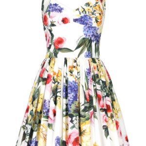 Dolce & Gabbana Garden-print bustier minidress