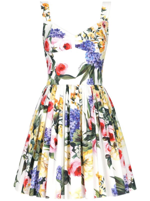 Dolce & Gabbana Garden-print bustier minidress