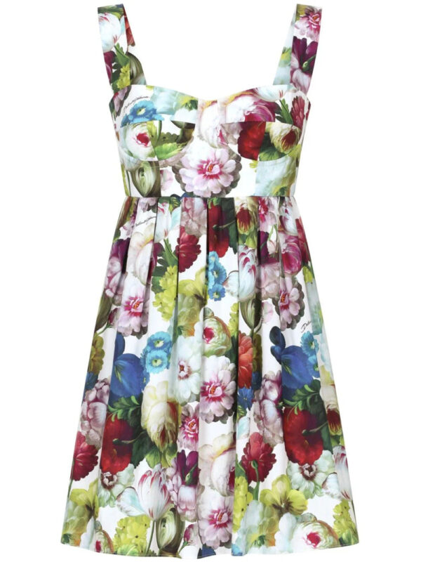 Dolce & Gabbana  floral-print corset cotton minidress