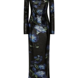 Dolce & Gabbana floral-print sequinned gown