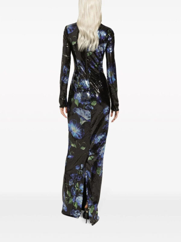 Dolce & Gabbana  floral-print sequinned gown - Image 4