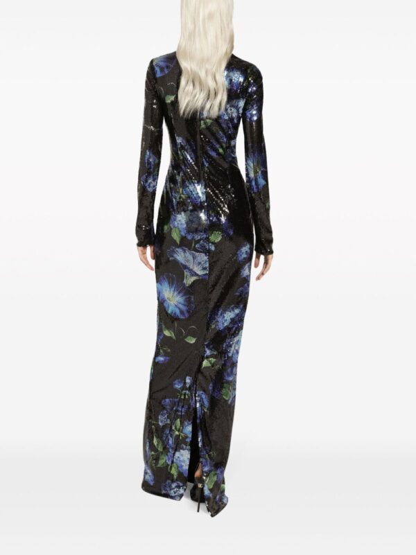 Dolce & Gabbana floral-print sequinned gown - Image 4