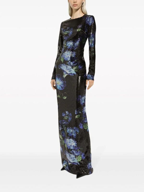 Dolce & Gabbana  floral-print sequinned gown - Image 2
