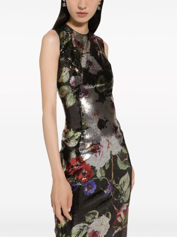 Dolce & Gabbana floral-print sequinned gown - Image 4