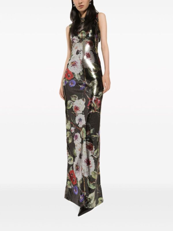 Dolce & Gabbana floral-print sequinned gown - Image 2
