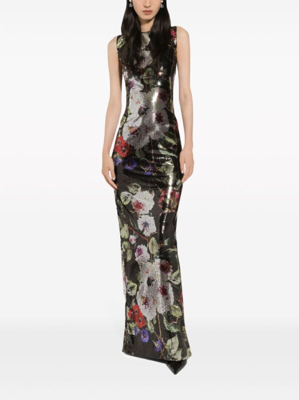 Dolce & Gabbana floral-print sequinned gown - Image 3