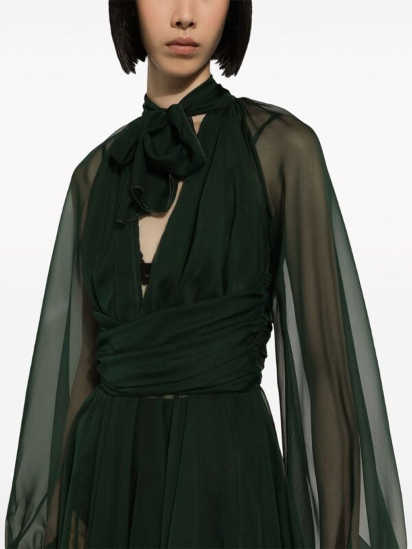 Dolce & Gabbana V-neck silk dress - Image 5