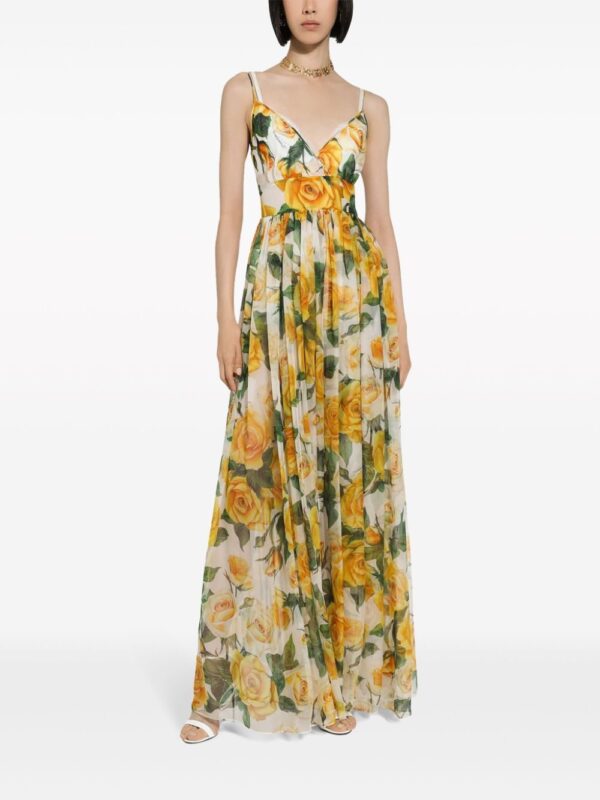 Dolce & Gabbana rose-print silk maxi dress - Image 2