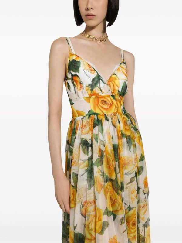 Dolce & Gabbana rose-print silk maxi dress - Image 4