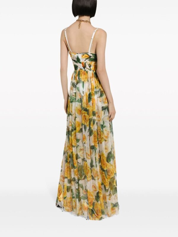 Dolce & Gabbana rose-print silk maxi dress - Image 3