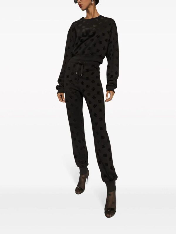 Dolce & Gabbana  logo-flocked cotton track pants - Image 2