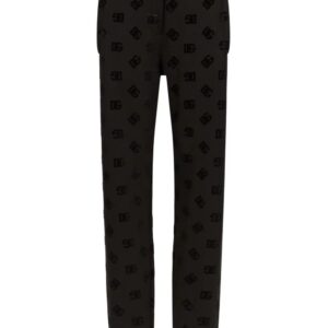 Dolce & Gabbana  logo-flocked cotton track pants