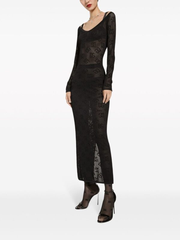Dolce & Gabbana logo-jacquard V-neck maxi dress - Image 2