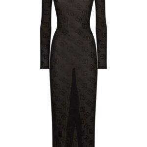 Dolce & Gabbana logo-jacquard V-neck maxi dress