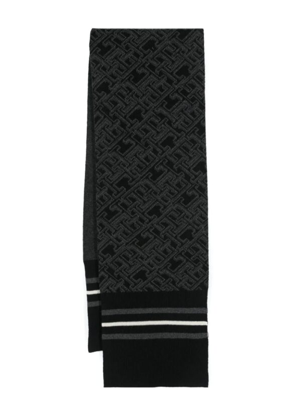 Tommy Hilfiger  logo intarsia-knit wool-blend scarf