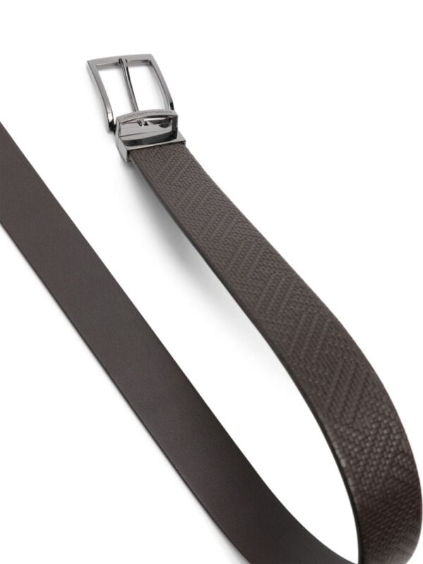 Emporio Armani weave-embossed reversible leather belt - Image 2