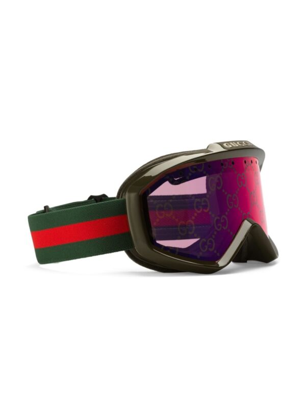Gucci Eyewear Guccissima-print ski goggles - Image 2