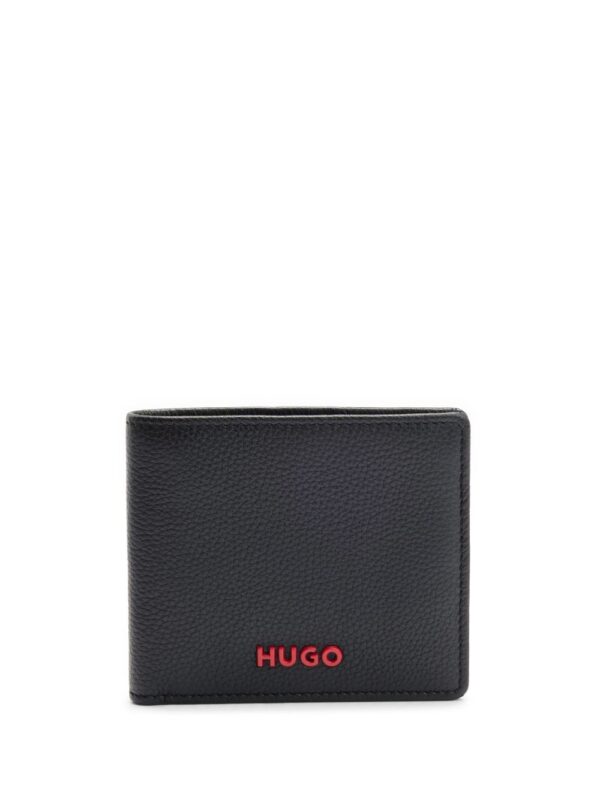 HUGO logo-lettering bi-fold leather wallet