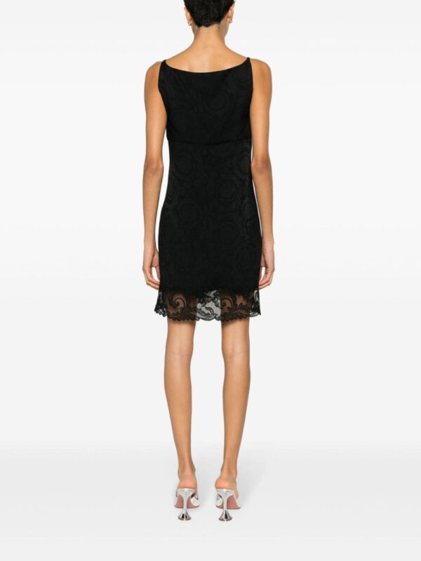 Versace Barocco-print lace minidress - Image 4