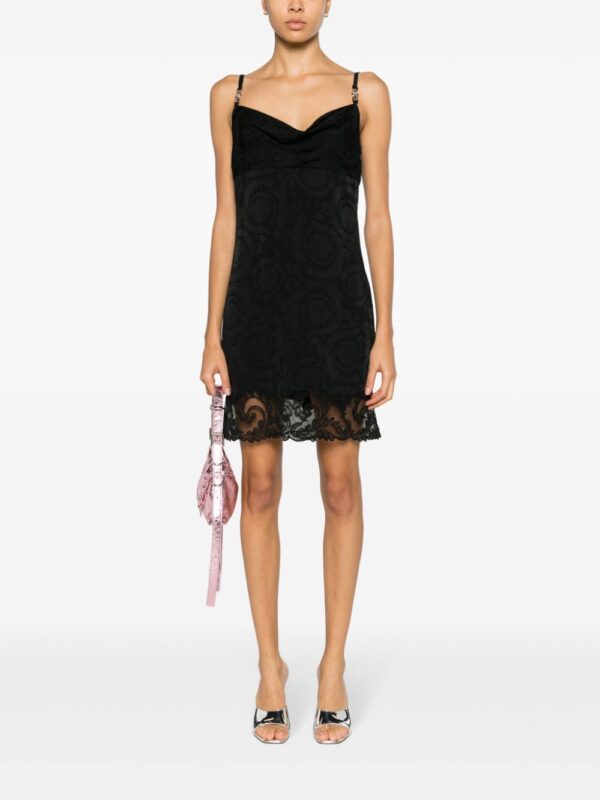Versace Barocco-print lace minidress - Image 2