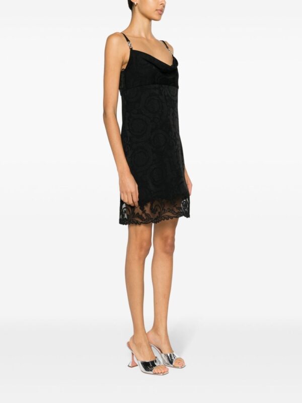 Versace Barocco-print lace minidress - Image 3