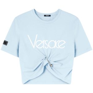 Versace logo-print cropped cotton T-shirt