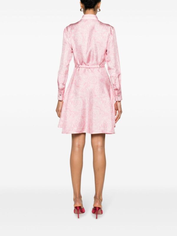 Versace Barocco-print belted silk shirtdress - Image 4