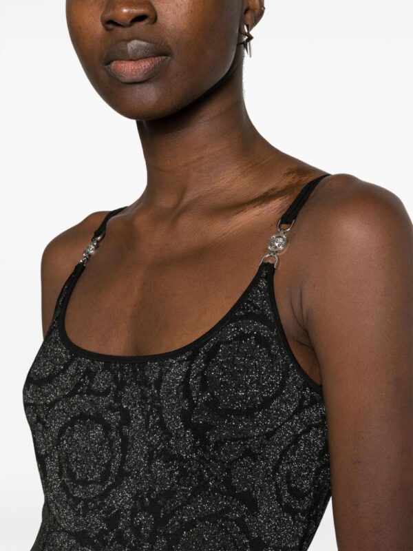 Versace Barocco knitted lurex dress - Image 5