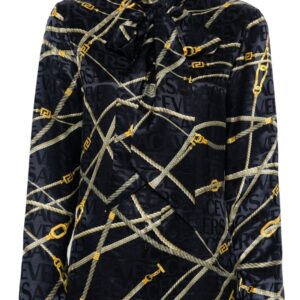 Versace rope-print buttoned shirt
