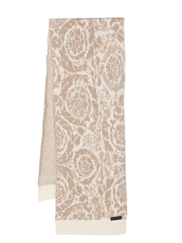 Versace  patterned intarsia-knit wool scarf