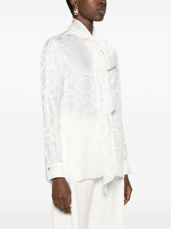 Versace  Barocco-jacquard satin blouse - Image 3