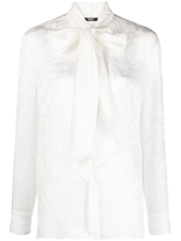 Versace  Barocco-jacquard satin blouse