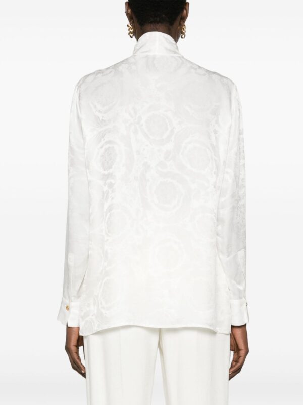 Versace  Barocco-jacquard satin blouse - Image 4