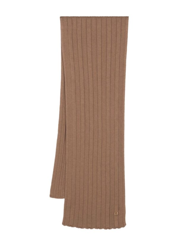 Versace  Medusa-plaque ribbed-knit scarf