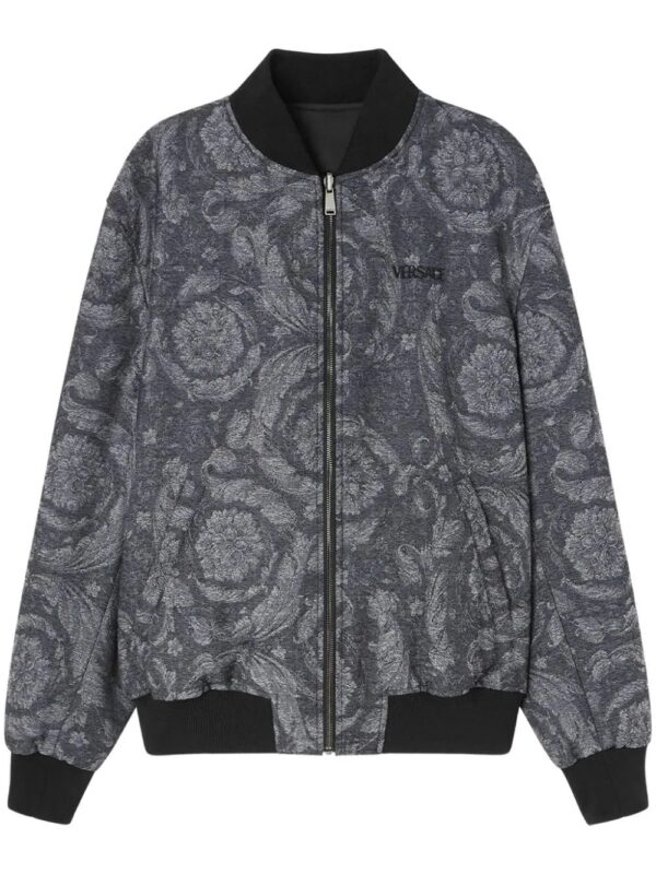 Versace  reversible logo-embroidered bomber jacket