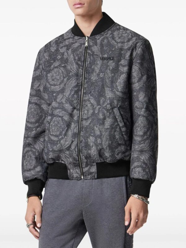 Versace  reversible logo-embroidered bomber jacket - Image 3