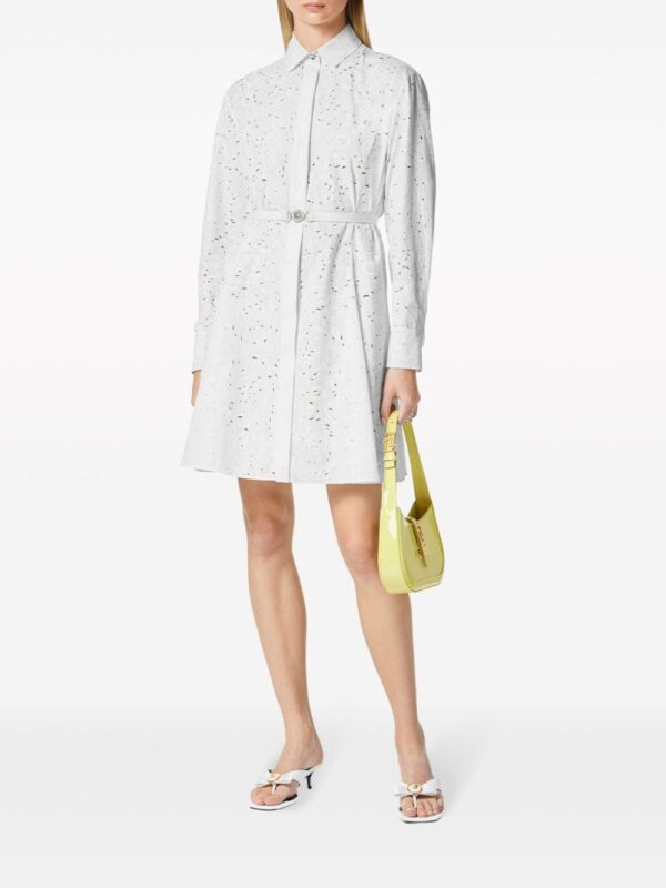 Versace Sangallo Barocco-embroidered cotton shirtdress - Image 4