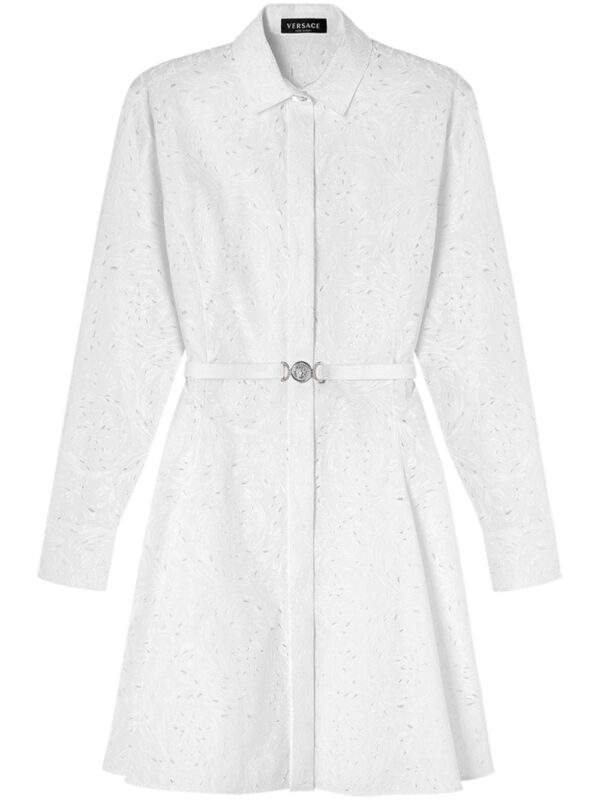 Versace Sangallo Barocco-embroidered cotton shirtdress