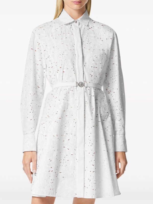 Versace Sangallo Barocco-embroidered cotton shirtdress - Image 3