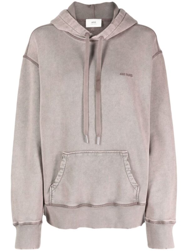 AMI Paris  logo-embroidered cotton hoodie
