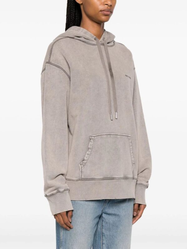 AMI Paris  logo-embroidered cotton hoodie - Image 3