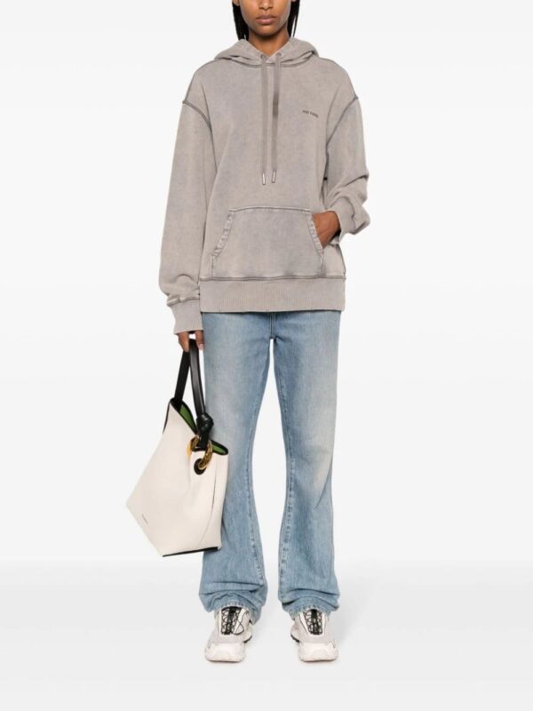 AMI Paris  logo-embroidered cotton hoodie - Image 2