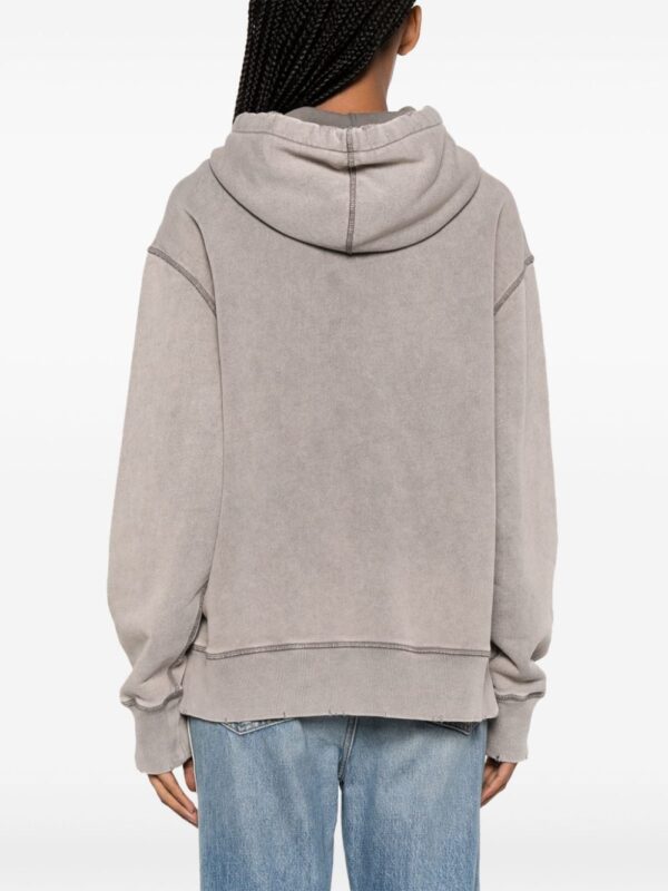 AMI Paris  logo-embroidered cotton hoodie - Image 4