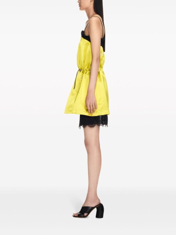 Off-White lace-trim duchess satin weave minidress - Image 4