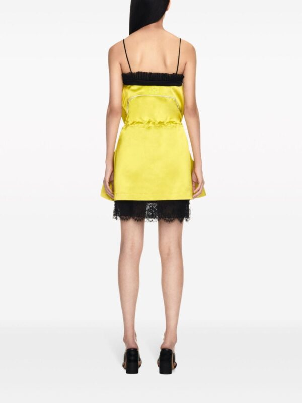 Off-White lace-trim duchess satin weave minidress - Image 3