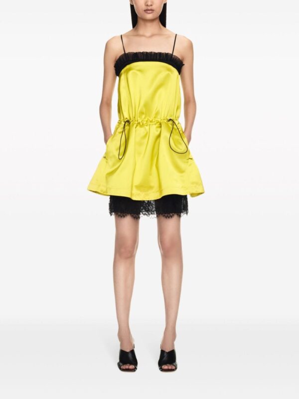 Off-White lace-trim duchess satin weave minidress - Image 2