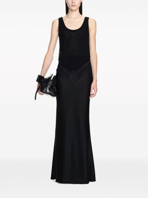 Off-White lace-panel satin maxi dress - Image 4